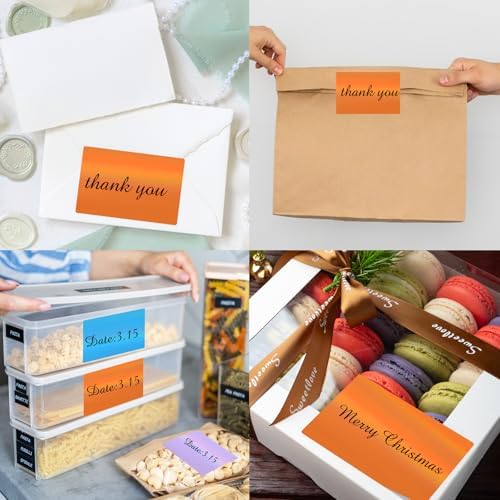 2" x 3" Holographic Thermal Label Stickers Orange,Printable Rainbow Glitter Thermal Printer Sticker Labels for Gift Wrapping, Self-Adhesive Name Price Tag DIY Custom Logo Design (280 pcs) - Image 5