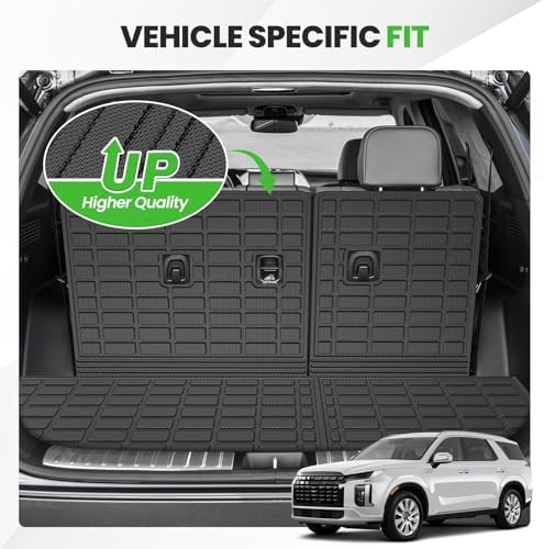 Cargo Mat for Hyundai Palisade 2020-2024 2025, All Weather Cargo Liner for Palisade Accessories Seat Back Cover Trunk Mat with Backrest Mat, Heavy Duty Car Mats, Car Accessories - Image 2