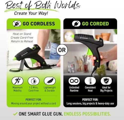 Surebonder Cordless Hot Glue Gun, High Temperature, Full Size, 60W, 50% More Power - Sturdily Bonds Metal, Wood, Ceramics, Leather & Other Strong Materials (Specialty Series CL-800F) - Image 2