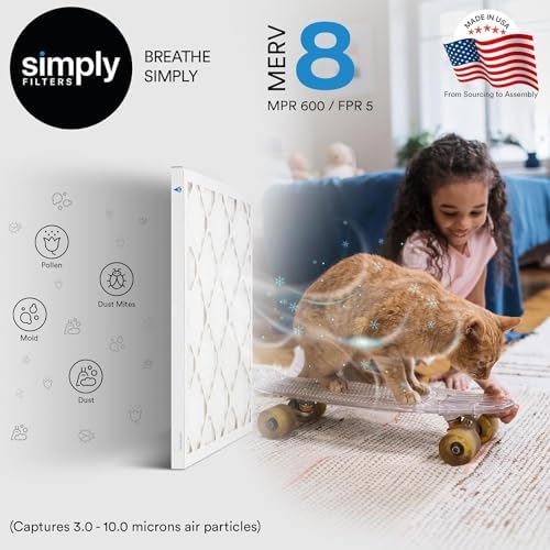 Simply 24x24x4 Air Filter, MERV 8, 6 Pack, Furnace Air Filter for HVAC (Actual Size: 23.5"x23.5"x3.63") DUST, Pet & Allergy Control - Image 3