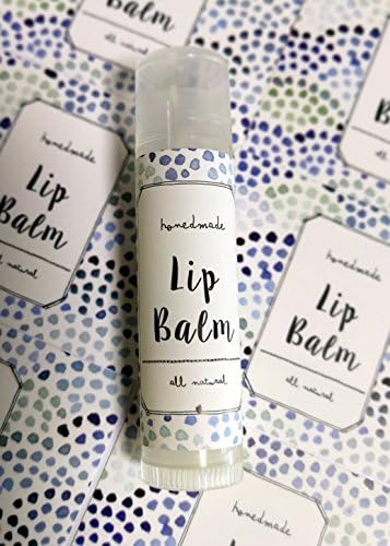 Homemade Skincare Products Adhesive Labels Stickers for Lip Balm Handcream Candle Container Tubes 20pcs (T Lip Balm - Blue Dots) by ZZYBIA