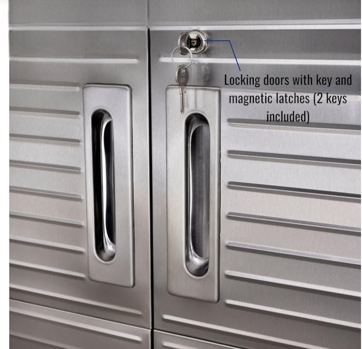 Heavy Duty Steel Storage Cabinet with Double Doors, Adjustable Shelves, Door Secured Lock, Large Capacity Organizer for Garages,Offices and Warehouses (Graphite, 48" W x 24" D x 72" H) - Image 7