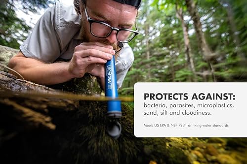 LifeStraw Personal Water Filter for Hiking, Travel and Emergency, Blue, 2PK - Image 6