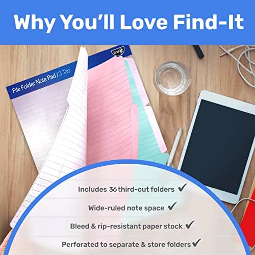 Find It File Folder Notepad - Pack of 36-9.5 x 12.5 Inch Notebook Organizer Folders for Filing, Document, and Clipboard Organization - Tie-Die - Image 6