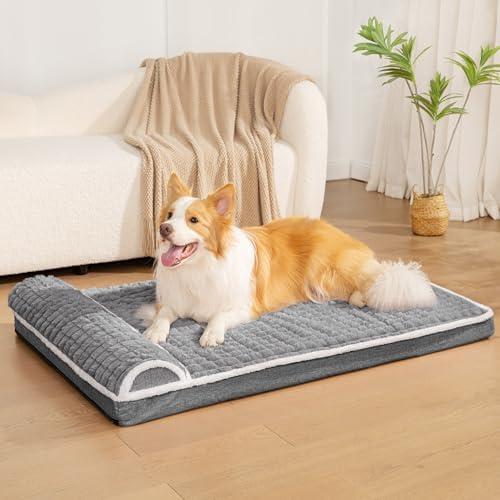 Orthopedic Large Dog Bed Pillow Pet Sofa Bed 56''X40'' Grey - Image 2