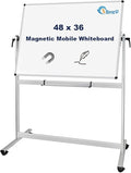 XBoard Rolling Whiteboard 48x36 inch | Double-Sided Mobile Dry Erase Board by XBoard