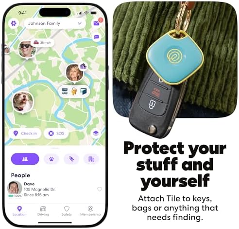 Life360 Tile - Bluetooth Tracker, Keys Finder and Item Locator for Keys, Bags and More. Phone Finder. Both iOS and Android Compatible. 1-Pack (Aqua Lemon) - Image 3