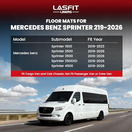 LASFIT Floor Mats for Mercedes Benz Sprinter 1500/2500/3500/4500 2019-2026 - Image 2