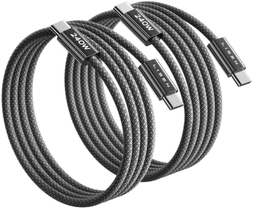 LISEN USB C to USB C Cable, 240W Fast Charging Cable (3.3FT+6.6FT) by Lisen