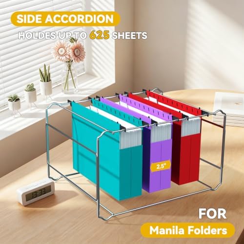 Large Hanging File Folders Letter Size,2.5" Expansion Heavy Duty Home Office Hang Folder,Plastic File Cabinet Folders with Tabs,12 Pack Colorful Hanging File Organizer for Medical Charts - Image 4
