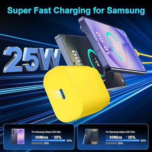 Super Fast Charger Type C, 25W USB C Wall Charger Fast Charging 10FT Cable - Image 2