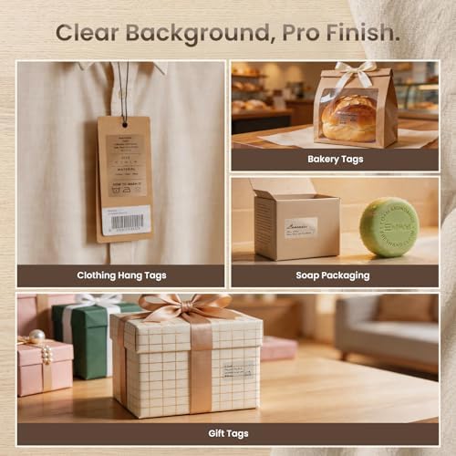 Clabel Clear Thermal Label for CLABEL 221B/320B, 1.96" × 1.18" (50x30mm) Transparent Thermal Stickers for Kitchen Spice Jars, Food Storage & Bottles, Waterproof, Self-Adhesive Paper, 230 Labels/Roll - Image 5