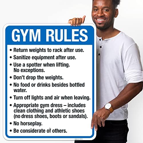 Gym Rules Return Weights to Rack After Use Sanitize Equipment After Use - Image 2