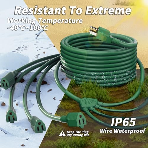 7+6+6+6+6 FT 1 to 4 Splitter Outdoor Extension Cord with Multiple Outlets - Image 5