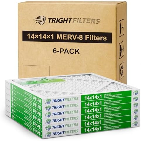 TRIGHTFILTERS 14x14x1 Air Filter 6 Pack, MERV 8 Filter Replacement by TRIGHTFILTERS