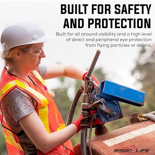 BISON LIFE Clear Safety Glasses for Men & Women, ANSI Z87.1 Certified,144Pk - Image 6