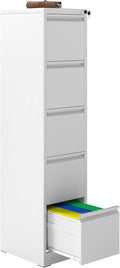 5 Drawer File Cabinet with Lock, Vertical Filing Cabinets by Unknown