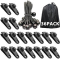 Tarp Clips Heavy Duty Lock Grip, 36 Pack Tarp Clamps Bungee Cord Clip, Fit for Tent Awnings Caravan Canopies Car Cover Swimming Pool Cover Fasteners Clips by LUYADIN