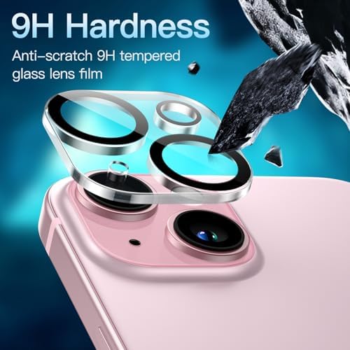 JETech Camera Lens Protector for iPhone 15/15 Plus, 3-Pack - Image 4