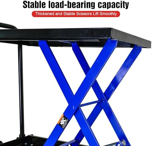 Industrial Manual Hydraulic Lifting Trolley 500 Pound Capacity Single Shear Structure with Moving Wheels and Safety backrest Material Transportation Platform Trolley - Image 5