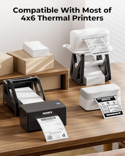 MUNBYN 4"x6" Direct Thermal Shipping Labels, Commercial Grade Permanent Adhesive Fanfold Mailing Postage Label Paper for Thermal Printers and Packages, 220 Sheets per Stack (Pack of 2) - Image 3