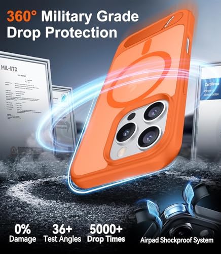 Temdan Magnetic Compatible with iPhone 16 Pro Case, [Built-in Invisible Kickstand][Compatible with MagSafe][Military Grade Shockproof] Slim Translucent Matte Phone Case for iPhone 16 Pro 6.3" - Image 4