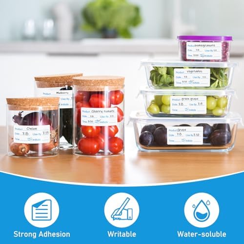 L Liked 500 Stickers Use by 1 x 2 Inch Blue Dissolvable Food Labels - Image 5