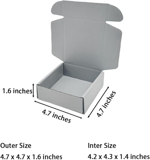 15 Pcs 4.7 x 4.7 x 1.6 Inches Mini Size Corrugated Cardboard Gift Boxes - Image 2