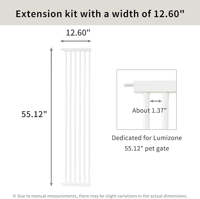 Lumizone Extra Tall Cat Gate Extension Kit 55.12" High Pressure Mounted 2025 - Image 3