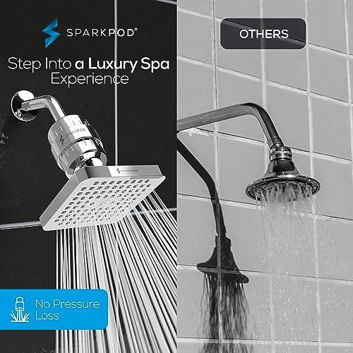SparkPod Filtered Shower Head, 23-Stage, 6" Square, Polished Chrome - Image 4