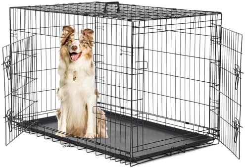 Sweetcrispy Dog Crate 42 Inch, Medium Large Dog Cage, Foldable Pet Kennel by Sweetcrispy