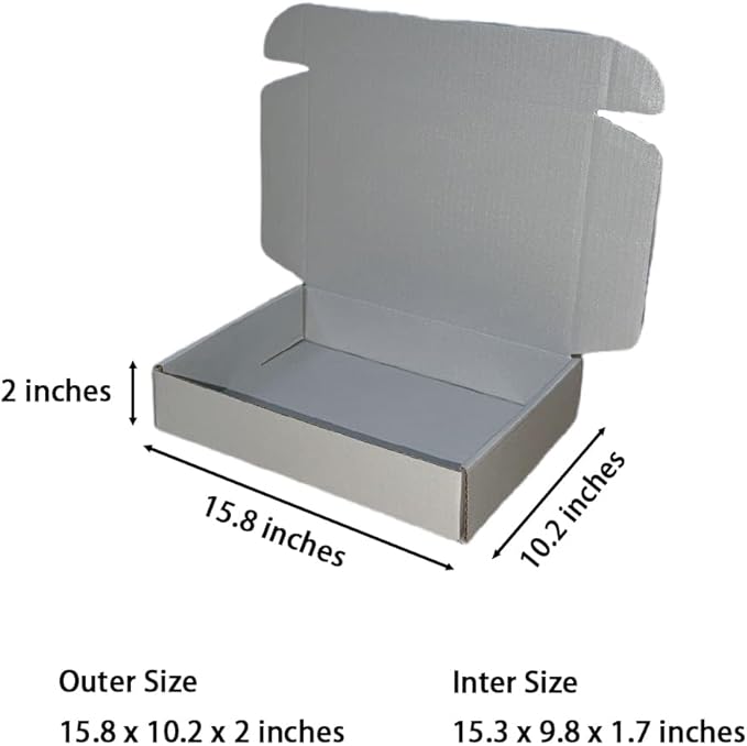 20 Pcs 15.8 x 10.2 x 2 inches Shipping Boxes - Image 2