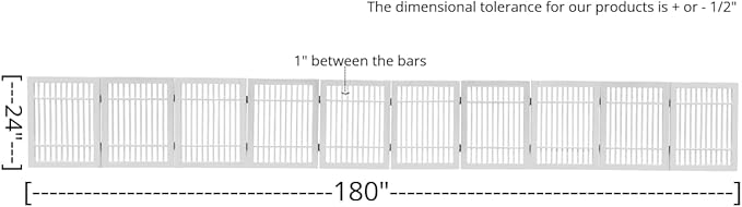 Pet Dog Gate Strong and Durable Freestanding Folding Acacia Hardwood Portable - Image 3