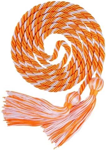 Graduation Honor Cords, 68" Long (Orange with White) by UIALECG