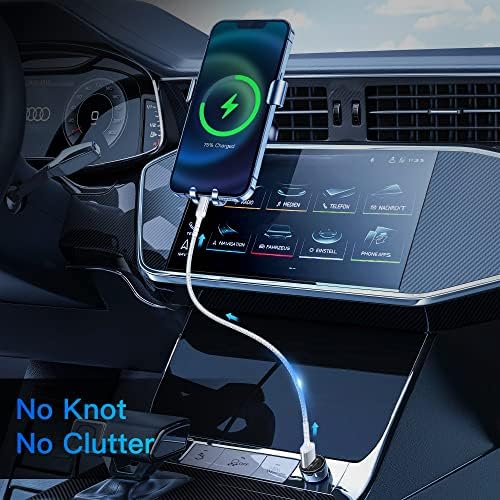 1.5ft iPhone Charging Cable Short, 3-Pack Braided USB A to Lightning Cord CarPlay [MFi Certified] Compatible with Apple iPhone 14 13 12 11 Pro/Max/Mini Xs SE2, Short Lightning Cable for Car - Image 3