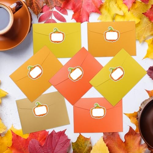 200 PCS Pumpkin Name Tags Stickers Gift Labels Tag, Thanksgiving Fall Gifts Tags Stickers Name Labels for Thanksgiving Fall Autumn Gifts Packaging Organizing Holiday Supplies, 3 in - Image 6