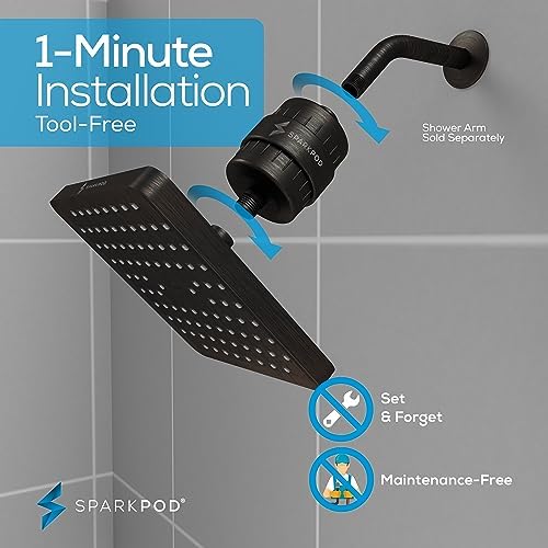 SparkPod Filtered Shower Head, 23-Stage, 8" Square, Oil-Rubbed Bronze - Image 5