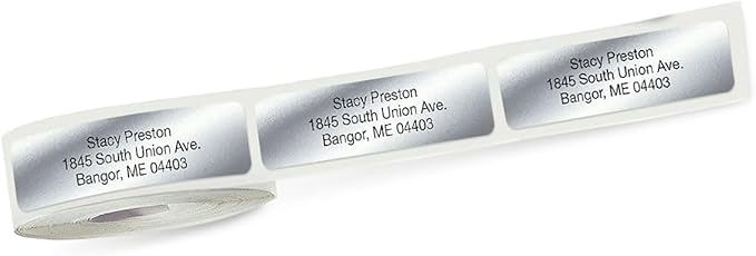 Personalized Return Address Labels, Roll of 125 Silver Foil Self-Adhesive - Image 5