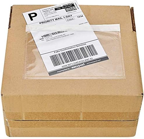7.5" x 5.5" Clear Self-Adhesive Top Loading Packing List/Shipping Label - Image 2