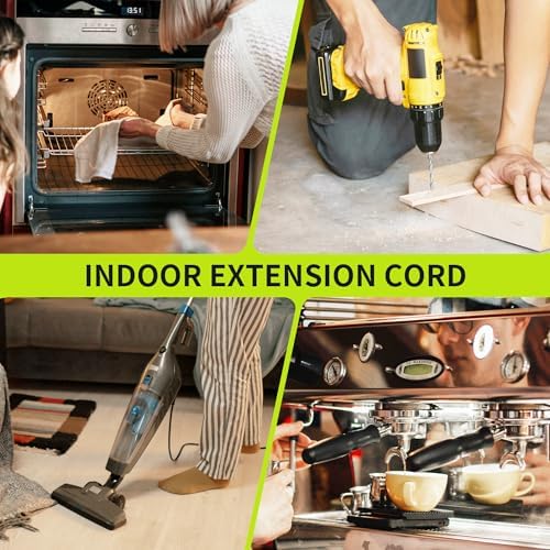 16/3 Black Extension Cord 1FT 5Pack Indoor, Short Extension Cord - Image 7