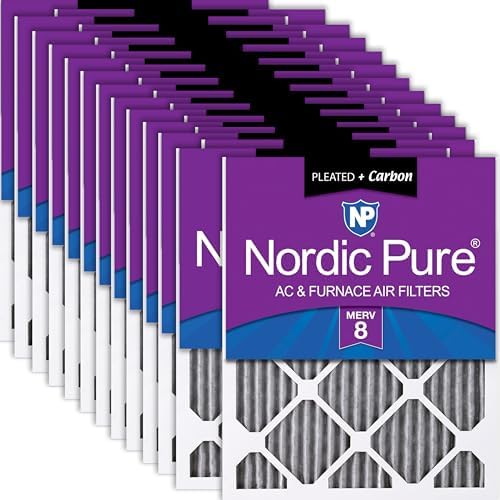 Nordic Pure 18x20x1 Pleated MERV 8 Plus Carbon Air Filters 24 Pack by NordicPure