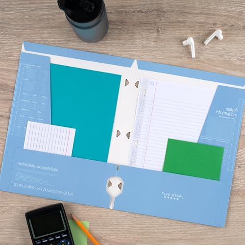 Five Star 4-Pocket Folder,Paper Folder,Fits 3-Ring Binders,Holds 8-1/2" x 11" Paper,Assorted Colors (38058),6 Count (Pack of 8) - Image 3