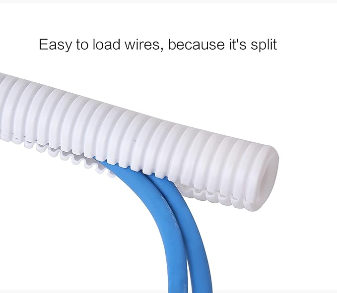 Alex Tech 50ft - 1/4 inch Split Wire Loom Tubing - White - Image 5