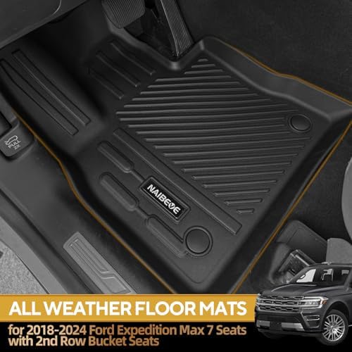 Naibeve Floor Mats for 2018-2024 Ford Expedition Max 7 Seats (Only Max) - Image 2