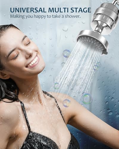 15 Stage Shower Filter - Shower Head Filter - bwdm Hard Water Filter, Remove Chlorine Heavy Metals and other Impurities, Vitamin C Water Softener Reduces Dry Itchy Skin, Dandruff (Chrome) - Image 4