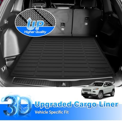 Cartist Custom Fit for Cargo Liner Jeep Cherokee 2014-2022 2023 All Weather Anti-Slip Rear Trunk Mat Waterproof TPE (NOT for Jeep Grand Cherokee) - Image 2