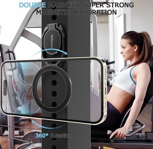 Doflyesky Magnetic Phone Ring Grip Holder, Dual-Sided Magnetics Adjustable Gym Finger Ring Grip Kickstand, Removable Phone Grip, for iPhone, iPad and Smartphones - Image 3
