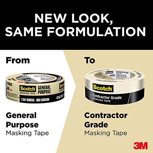 Scotch Contractor Grade Masking Tape, 0.94 inches by 60.1 Yards (540 Yards Total), 2020, 9 Rolls - Image 4