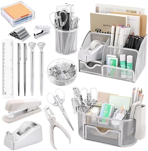 17 IN 1 Office Desk Organizer Set for Back to School Supplies Accessories by Froidesente
