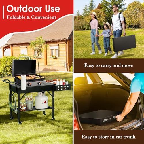 Leteuke Grill Cart for Blackstone Griddle, Portable Outdoor Grill Table - Image 3